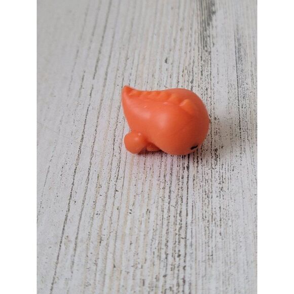Orange miniature rubber Trex dinosaur toy figure - Picture 2 of 4